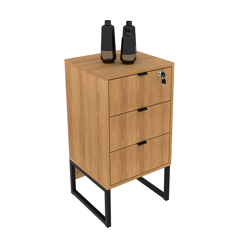 Gaveteiro para Escritório Home Office ME4158 MDP Amendoa/Preto G69 - Gran Belo Gaveteiro para Escritório Home Office ME4158 MDP Amendoa/Preto G69 - Gran Belo