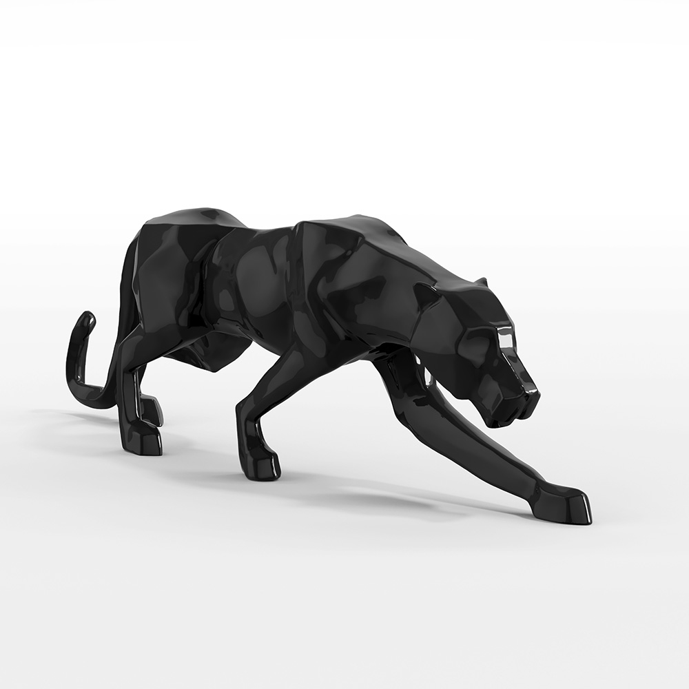 Escultura Decorativa Pantera Caminhando M Preto Brilho G07 - Gran Belo Escultura Decorativa Pantera Caminhando M Preto Brilho G07 - Gran Belo