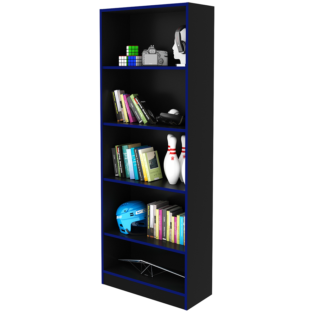 Armário Prateleiras para Escritório Home Office Gamer ME4141 MDP Preto/Azul G69 - Gran Belo Armário Prateleiras para Escritório Home Office Gamer ME4141 MDP Preto/Azul G69 - Gran Belo