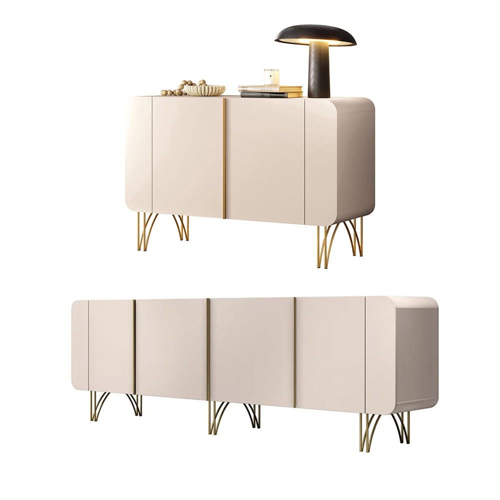 Conjunto Buffets Bambino/Virginia Sala de Estar MDP/MDF Pés em Aço Off White G26 - Gran Belo