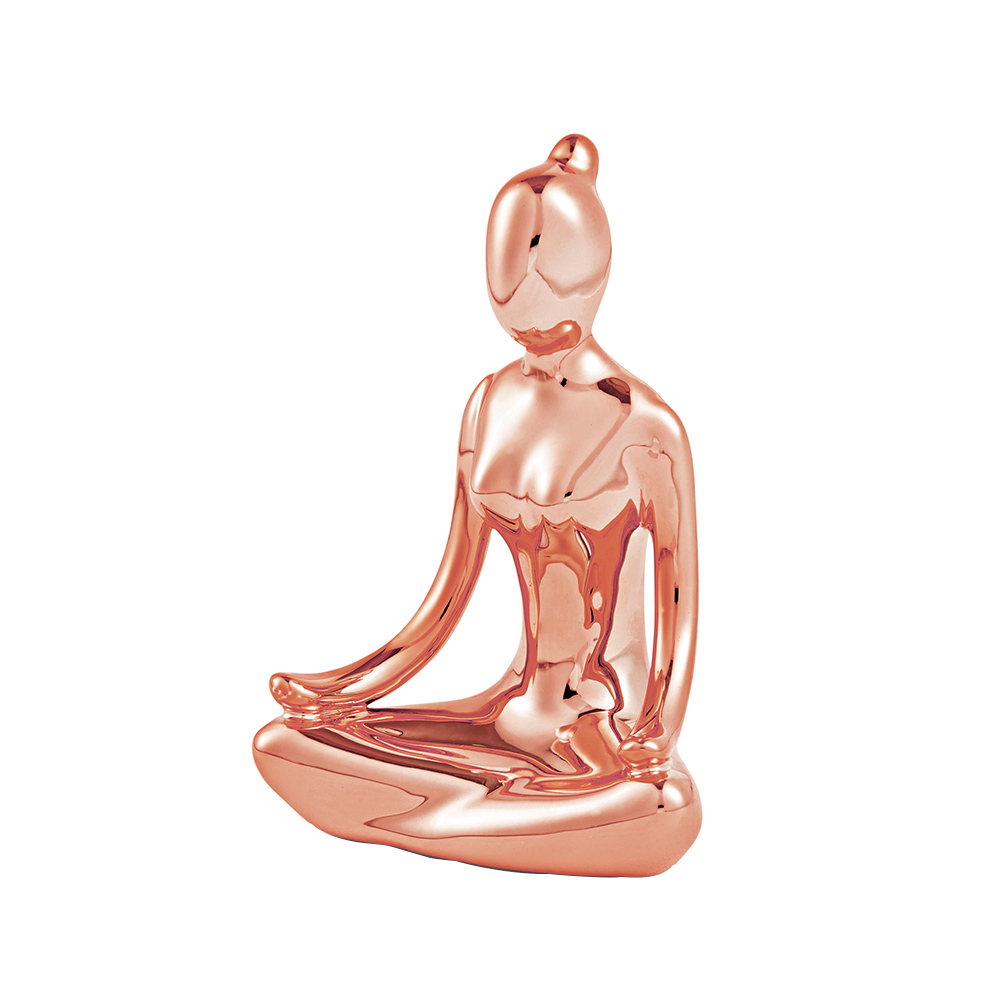 Escultura Decorativa de Yoga em Porcelana 1 Rose G39 - Gran Belo Escultura Decorativa de Yoga em Porcelana 1 Rose G39 - Gran Belo