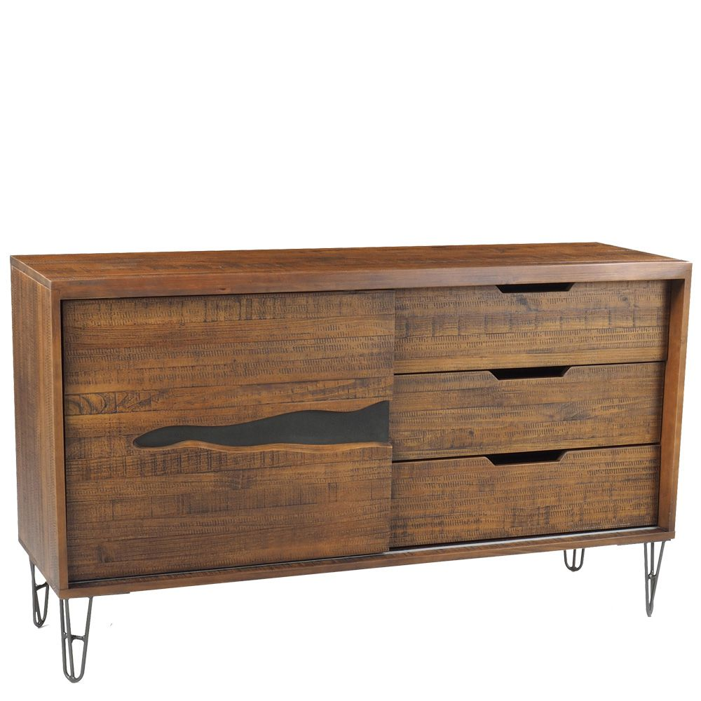 Buffet Sala de Jantar Guidelli Grafite Madeira Maciça Rustic Brown - Gran Belo Buffet Sala de Jantar Guidelli Grafite Madeira Maciça Rustic Brown - Gran Belo