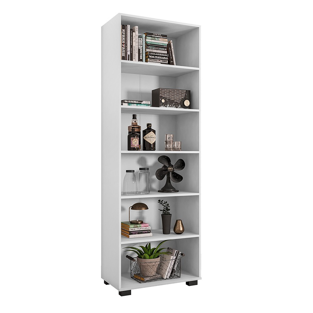 Estante de Livros para Escritório Home Office Alf Branco Texturizado - Gran Belo Estante de Livros para Escritório Home Office Alf Branco Texturizado - Gran Belo