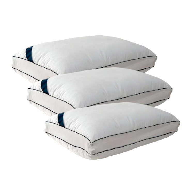 Conjunto com 3 Travesseiros Guldi Dream Branco e Azul Conjunto com 3 Travesseiros Guldi Dream Branco e Azul
