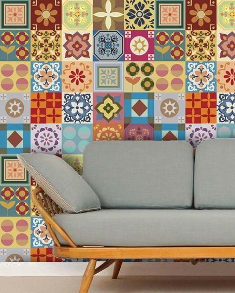 Adesivo De Azulejo Haus For Fun Hidraulico 15X15 Adesivo De Azulejo Haus For Fun Hidraulico 15X15