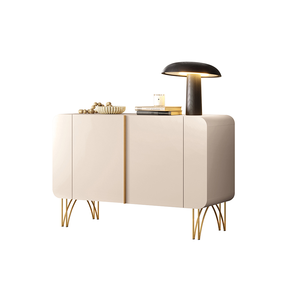 Buffet Benvenuto MDP/MDF Sala de Estar Decorativo com Pés em Aço Off White G26 - Hb Móveis Buffet Benvenuto MDP/MDF Sala de Estar Decorativo com Pés em Aço Off White G26 - Hb Móveis