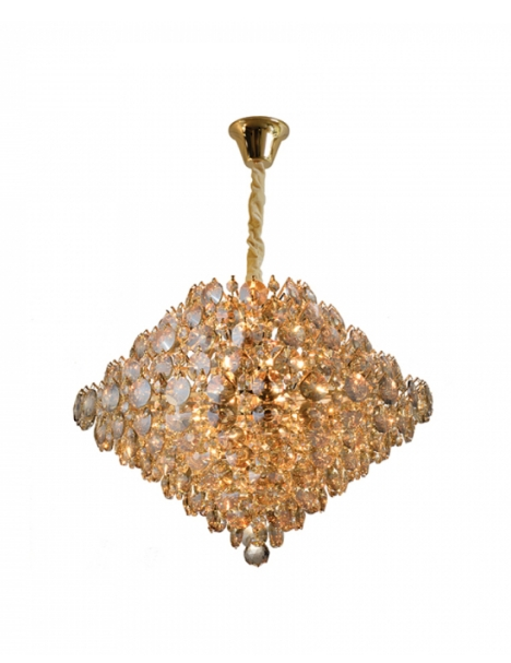 Lustre Diamond Dourado E Champanhe 12 Lampadas - Hevvy Lustre Diamond Dourado E Champanhe 12 Lampadas - Hevvy