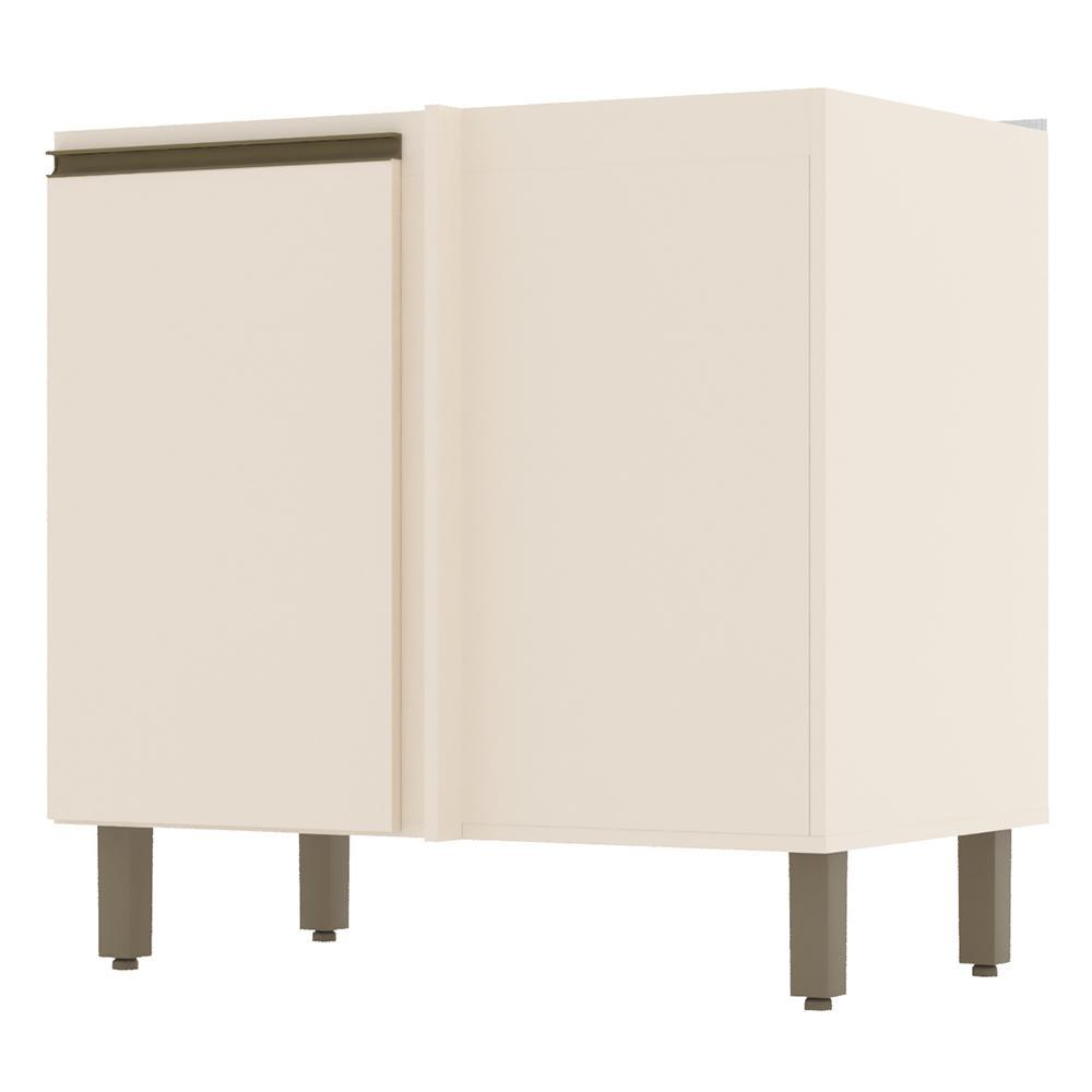 Balcão Canto Reto 1 Porta sem Tampo Connect Off White - Móveis Henn Balcão Canto Reto 1 Porta sem Tampo Connect Off White - Móveis Henn