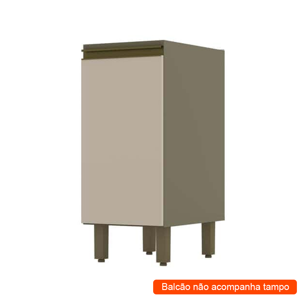 Balcão de Cozinha Évelin 1 Porta Duna e Cristal 35 cm Balcão de Cozinha Évelin 1 Porta Duna e Cristal 35 cm