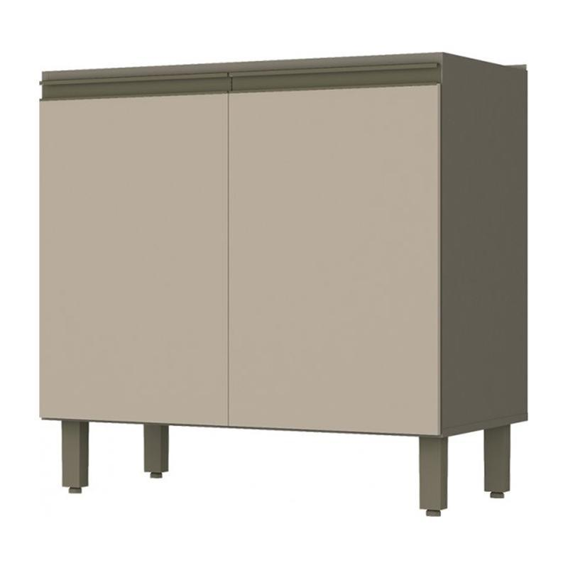 Balcão 2 Portas 80cm sem Tampo Connect Duna/Cristal - Móveis Henn Balcão 2 Portas 80cm sem Tampo Connect Duna/Cristal - Móveis Henn