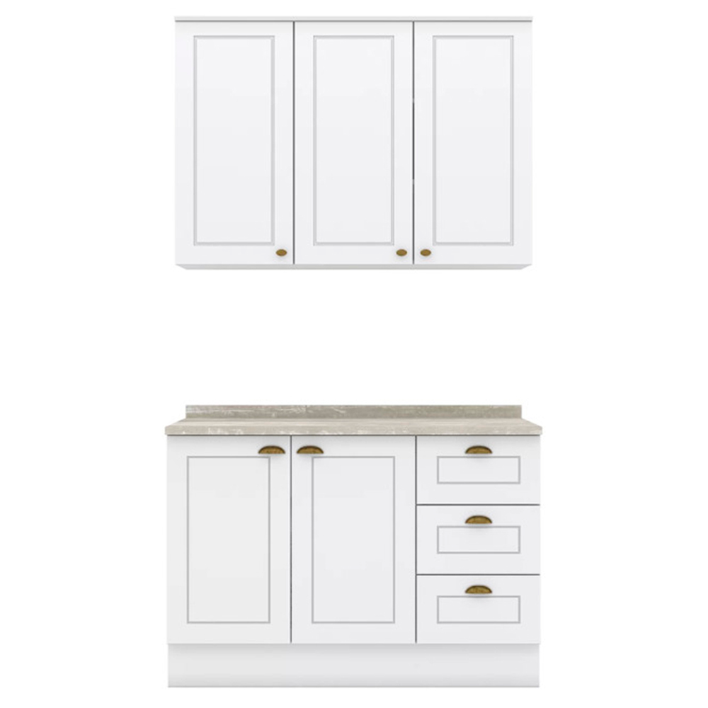 Armario Aereo E Balcao 120 cm CE169 Americana Branco Calcare Henn Armario Aereo E Balcao 120 cm CE169 Americana Branco Calcare Henn