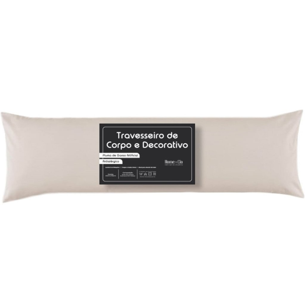 Travesseiro Body Pillow Aconchego Inteligente 40x135cm Branco Travesseiro Body Pillow Aconchego Inteligente 40x135cm Branco