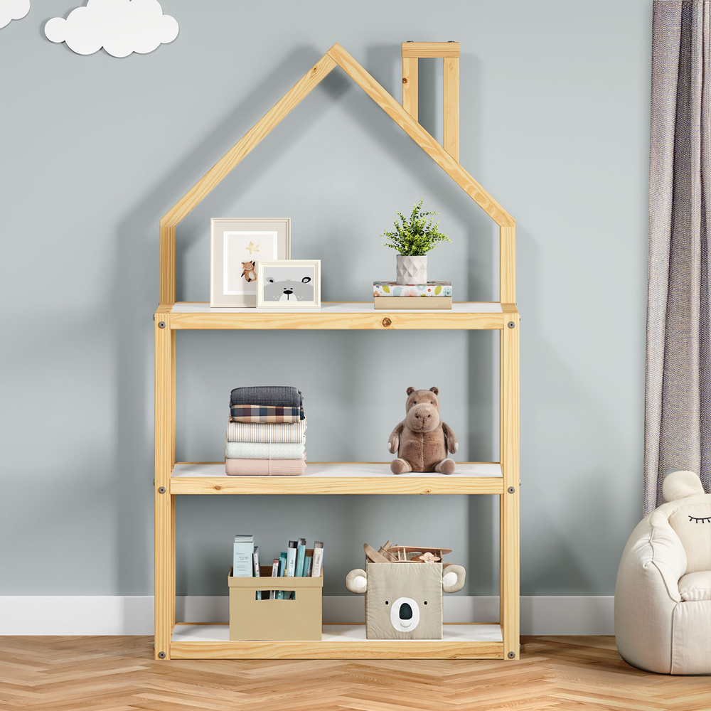 Estante Multiuso Quarto Infantil 3 Prateleiras Montessori Natural Branco Lenise Estante Multiuso Quarto Infantil 3 Prateleiras Montessori Natural Branco Lenise