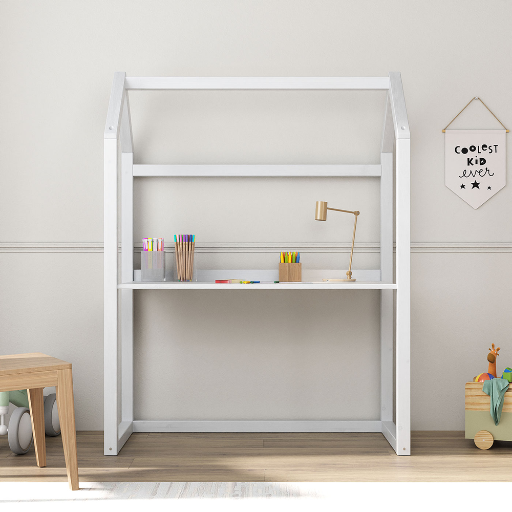 Escrivaninha Infantil Tampo Regulável Montessoriana Madeira Branco Tina Escrivaninha Infantil Tampo Regulável Montessoriana Madeira Branco Tina