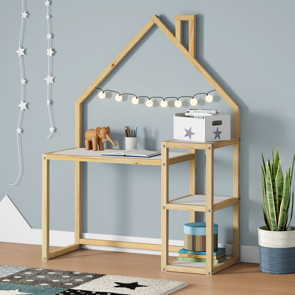 Mesinha Infantil Montessori Madeira Escrivaninha Nivia Natural branco Mesinha Infantil Montessori Madeira Escrivaninha Nivia Natural branco
