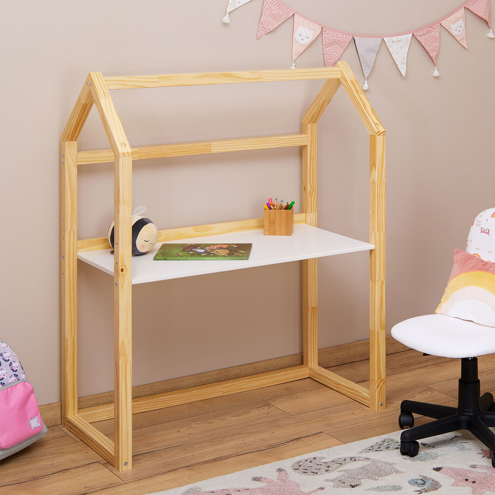 Mesinha Infantil Escrivaninha Desenho Madeira Montessori Regulável Tina Natural Branco Mesinha Infantil Escrivaninha Desenho Madeira Montessori Regulável Tina Natural Branco
