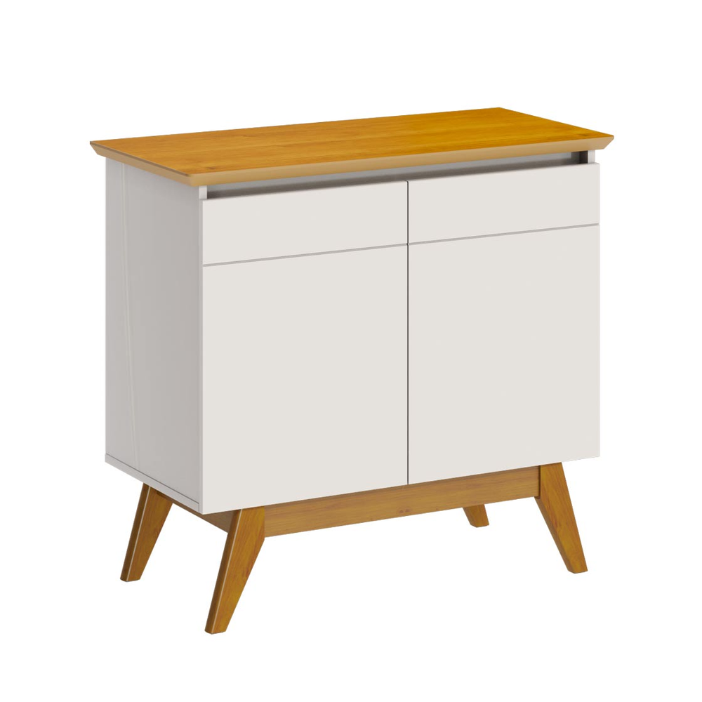 Buffet Classic 2 Portas Off White com Nature - Imcal Móveis Buffet Classic 2 Portas Off White com Nature - Imcal Móveis