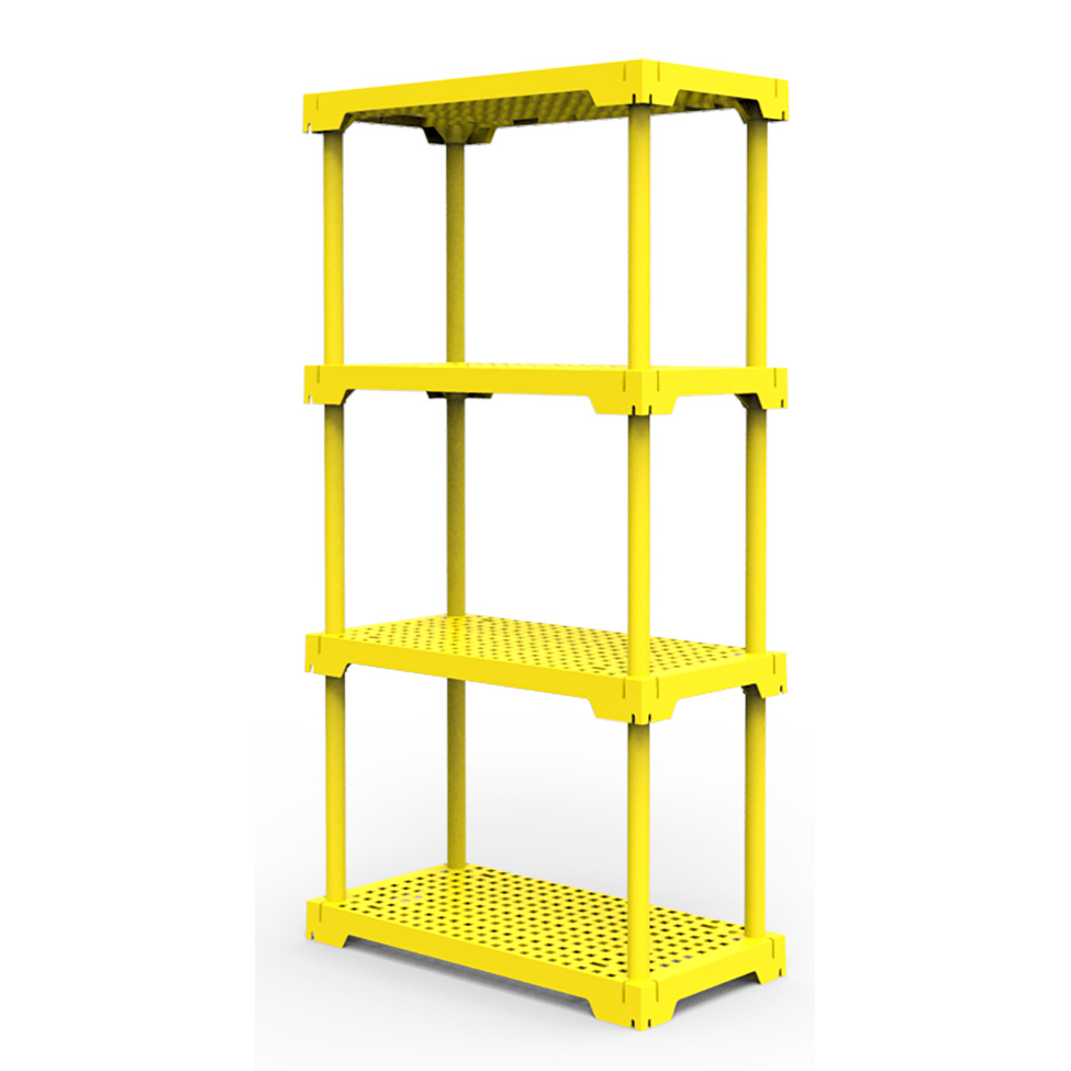 Estante Poly Com 4 Prateleiras Amarelo Estante Poly Com 4 Prateleiras Amarelo