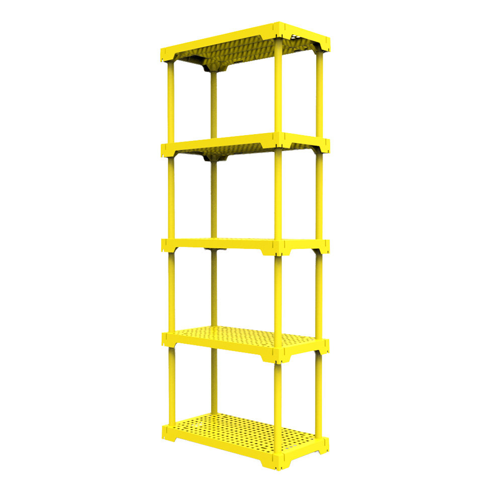 Estante Poly Com 5 Prateleiras Amarelo Estante Poly Com 5 Prateleiras Amarelo