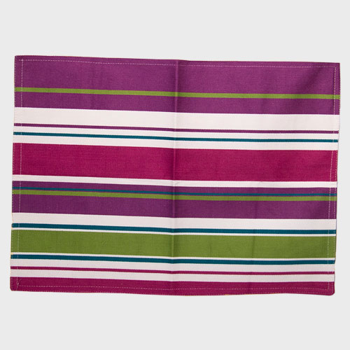 Jogo Americano Listrado Roxo com Verde Jogo Americano Listrado Roxo com Verde