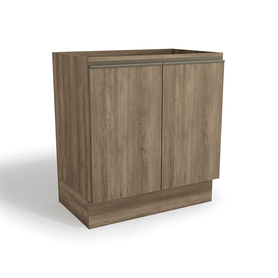 Balcão de Cozinha Maxxi 2 Portas Nogal 80 cm Balcão de Cozinha Maxxi 2 Portas Nogal 80 cm