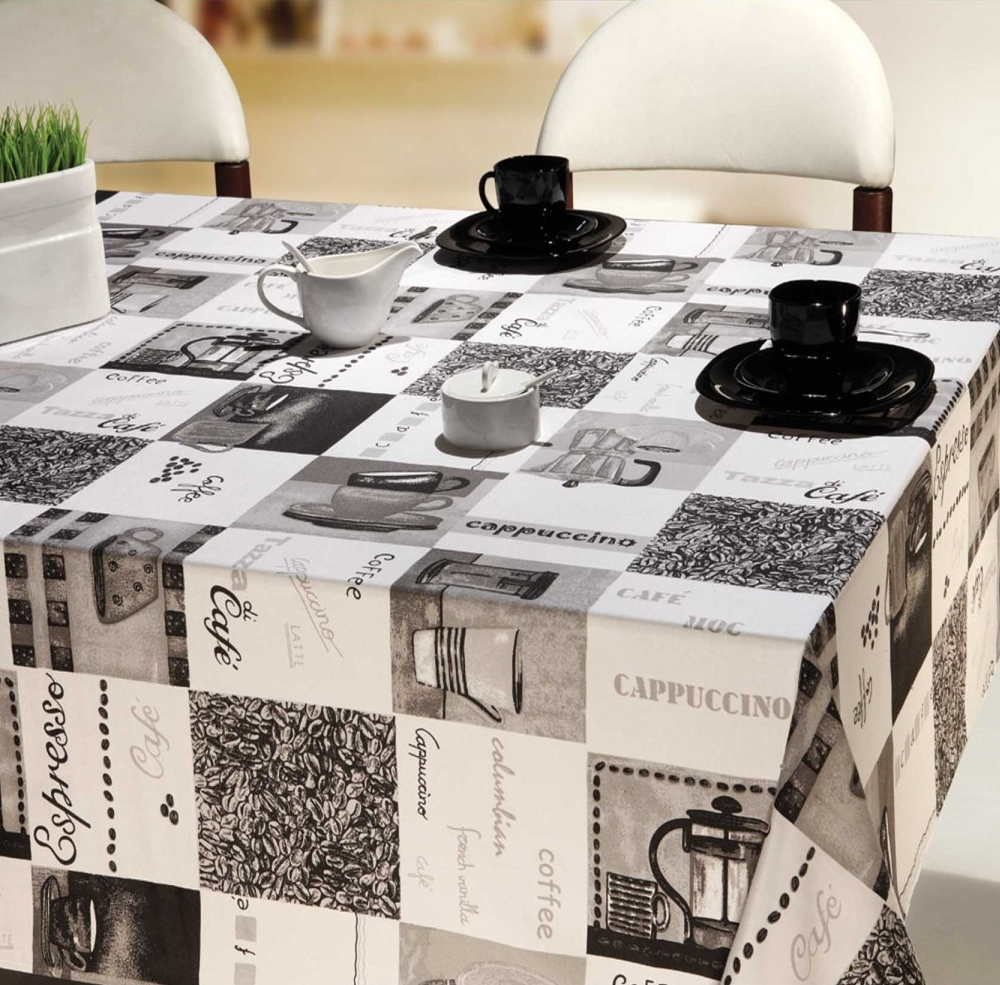 Toalha de mesa Retangular Impermeável 10 Lugares - Coffee Toalha de mesa Retangular Impermeável 10 Lugares - Coffee