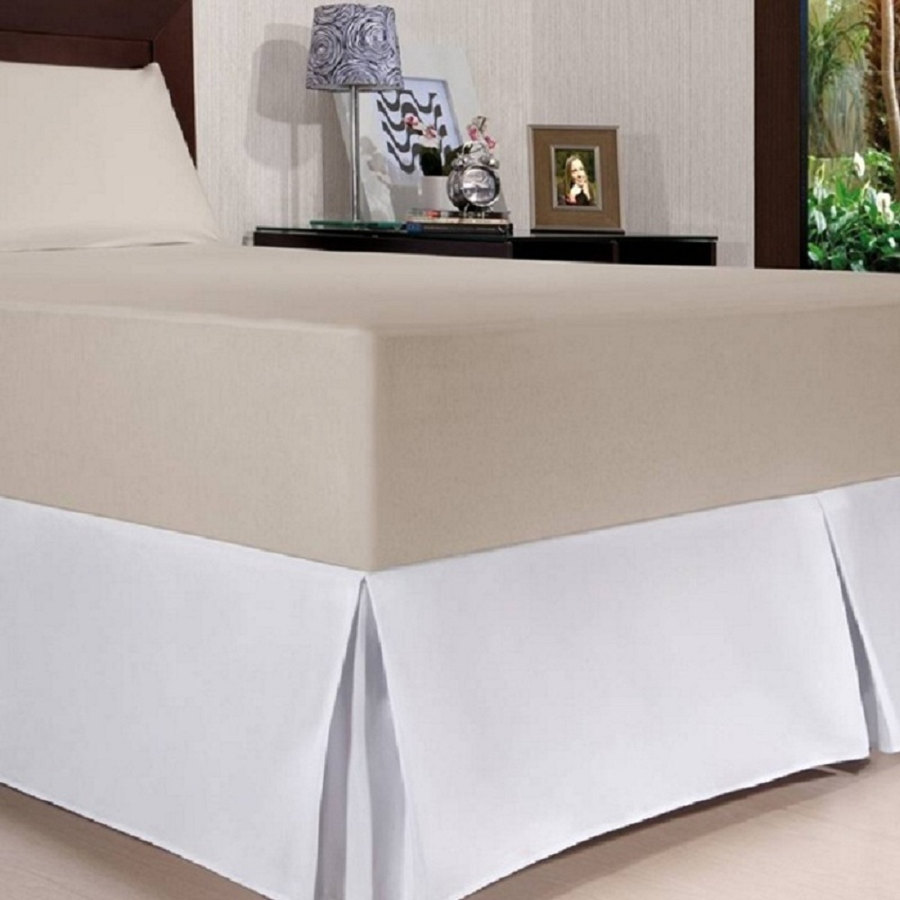 Saia Box Cama Casal Com Pregas Branco Saia Box Cama Casal Com Pregas Branco