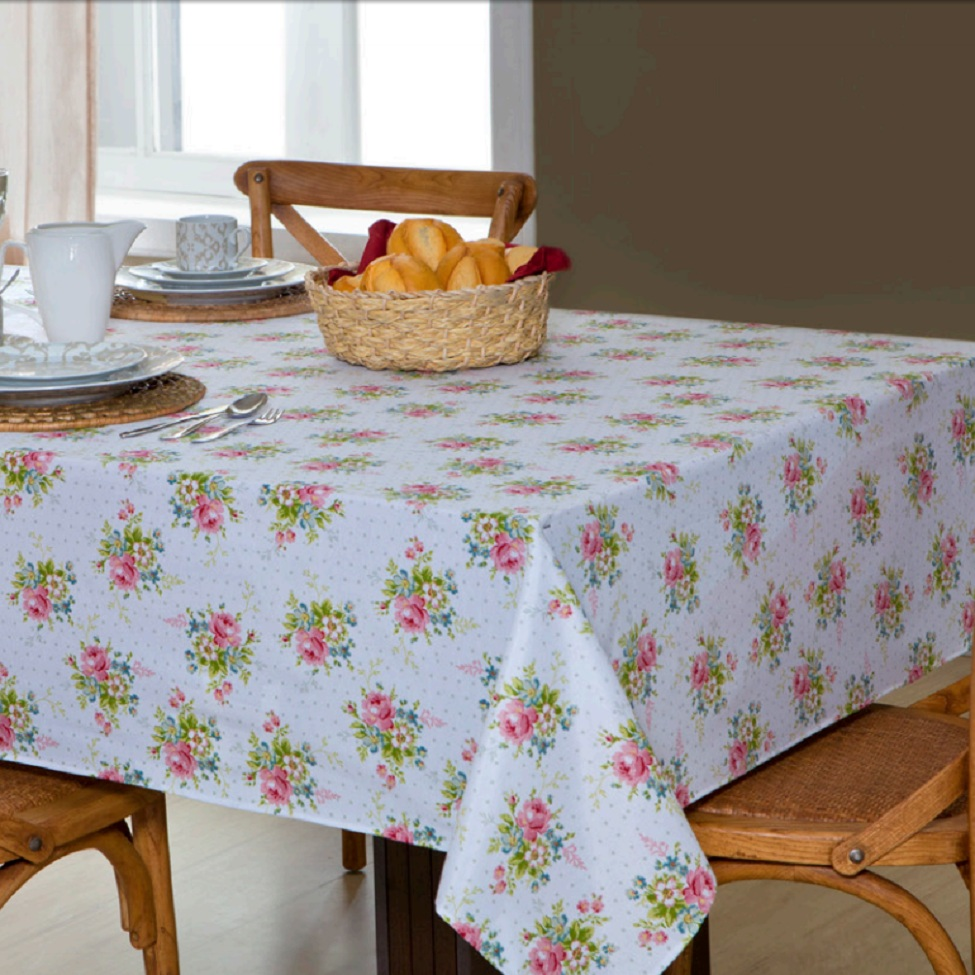Toalha de Mesa Quadrada 4 Lugares Impermeável Porcelana Toalha de Mesa Quadrada 4 Lugares Impermeável Porcelana