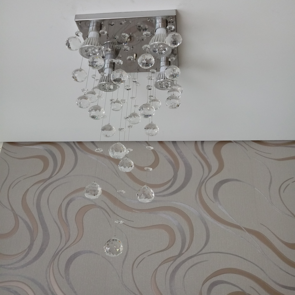 Lustre de Cristais Inox Espelhado para Quarto e Corredor 40cm Lustre de Cristais Inox Espelhado para Quarto e Corredor 40cm