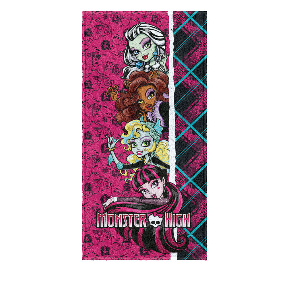 Toalha de Banho Felpuda Estampada Monster High A Toalha de Banho Felpuda Estampada Monster High A