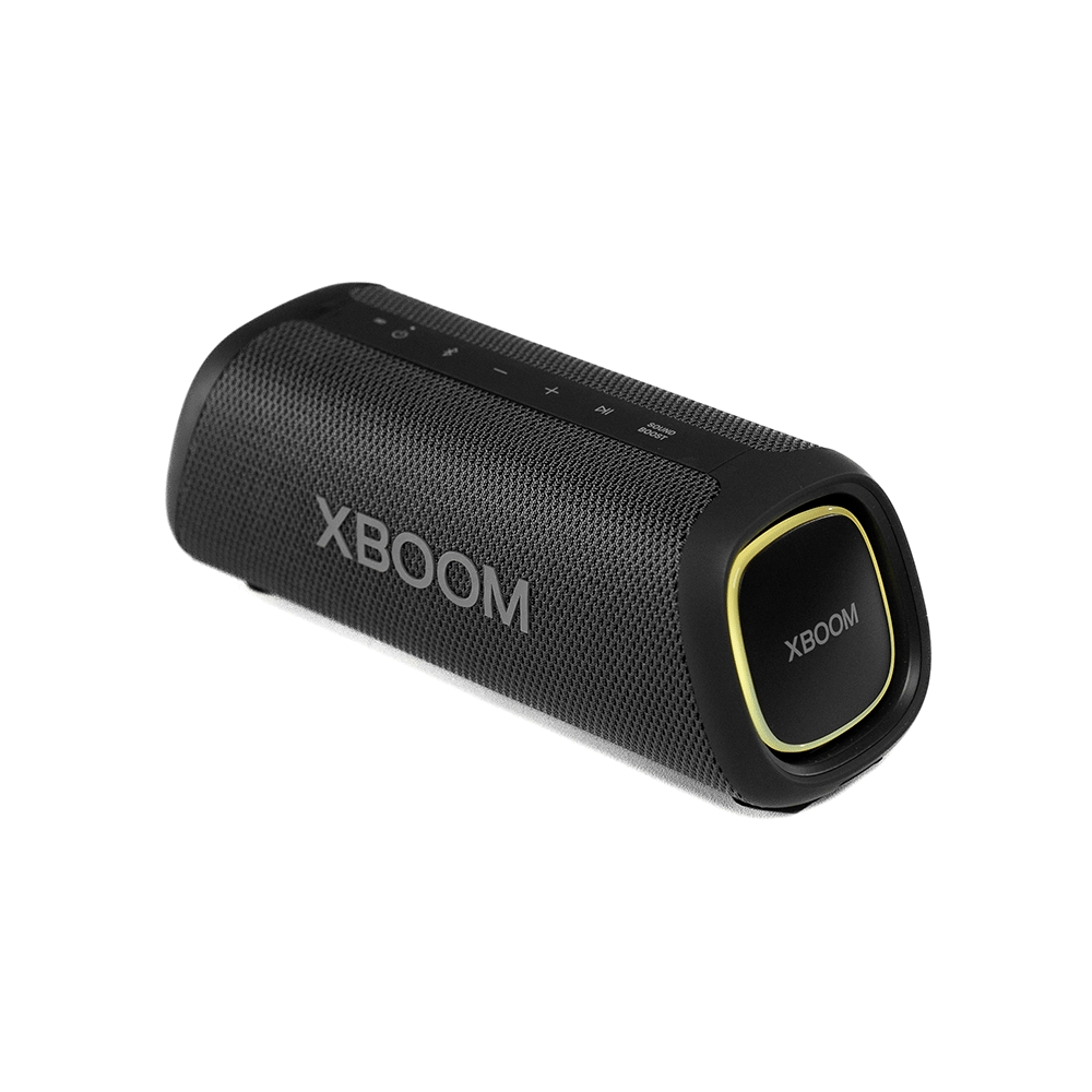 CAIXA BT LG XBOOM XG5S 20W IP67, 18 horas de bateria, Iluminação com mais de 16Mde cores, PartyLink + Dual Play, Track Woofer de Fibra de Preta