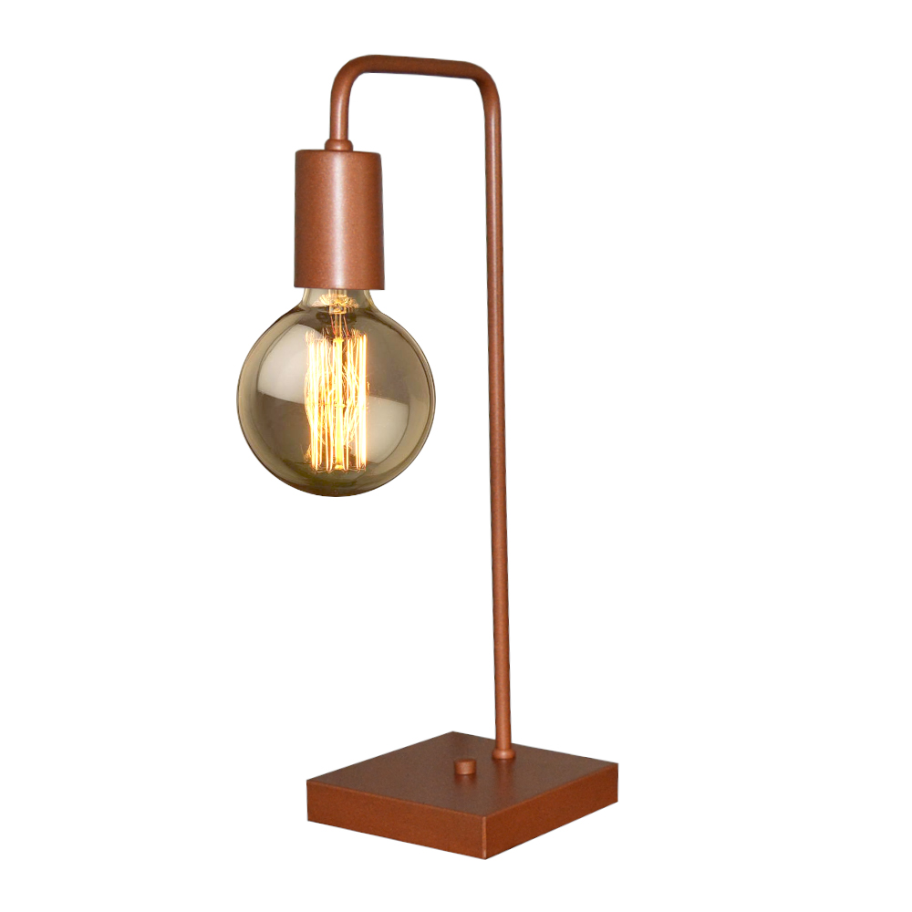 Abajur - Luminária de Mesa estilo retrô - Ideal para quarto mesa de cabeceira, escritório, home office - Cobre Abajur - Luminária de Mesa estilo retrô - Ideal para quarto mesa de cabeceira, escritório, home office - Cobre