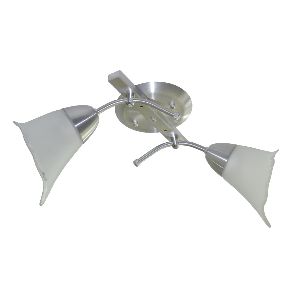 Lustre Luminária no trilho de teto com 02 hastes com 02 vidros Tulipa - Para 02 lâmpadas Padrão E27 Bivolt 110v / 220v Lustre Luminária no trilho de teto com 02 hastes com 02 vidros Tulipa - Para 02 lâmpadas Padrão E27 Bivolt 110v / 220v