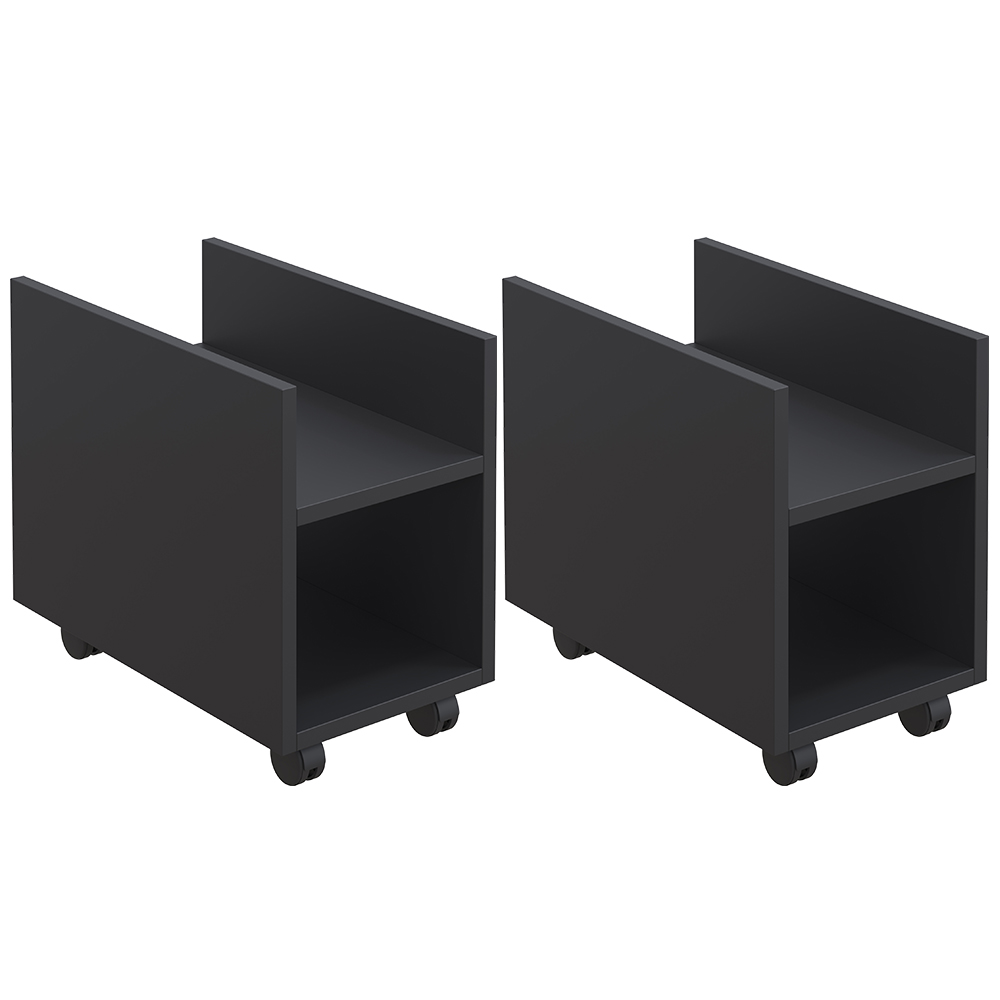 Kit 02 Suportes Para Cpu E Nobreak Com Rodízios Guide L03 Preto - Lyam Decor Kit 02 Suportes Para Cpu E Nobreak Com Rodízios Guide L03 Preto - Lyam Decor