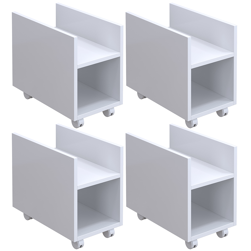 Kit 04 Suportes Para Cpu E Nobreak Com Rodízios Guide L03 Branco - Lyam Decor Kit 04 Suportes Para Cpu E Nobreak Com Rodízios Guide L03 Branco - Lyam Decor