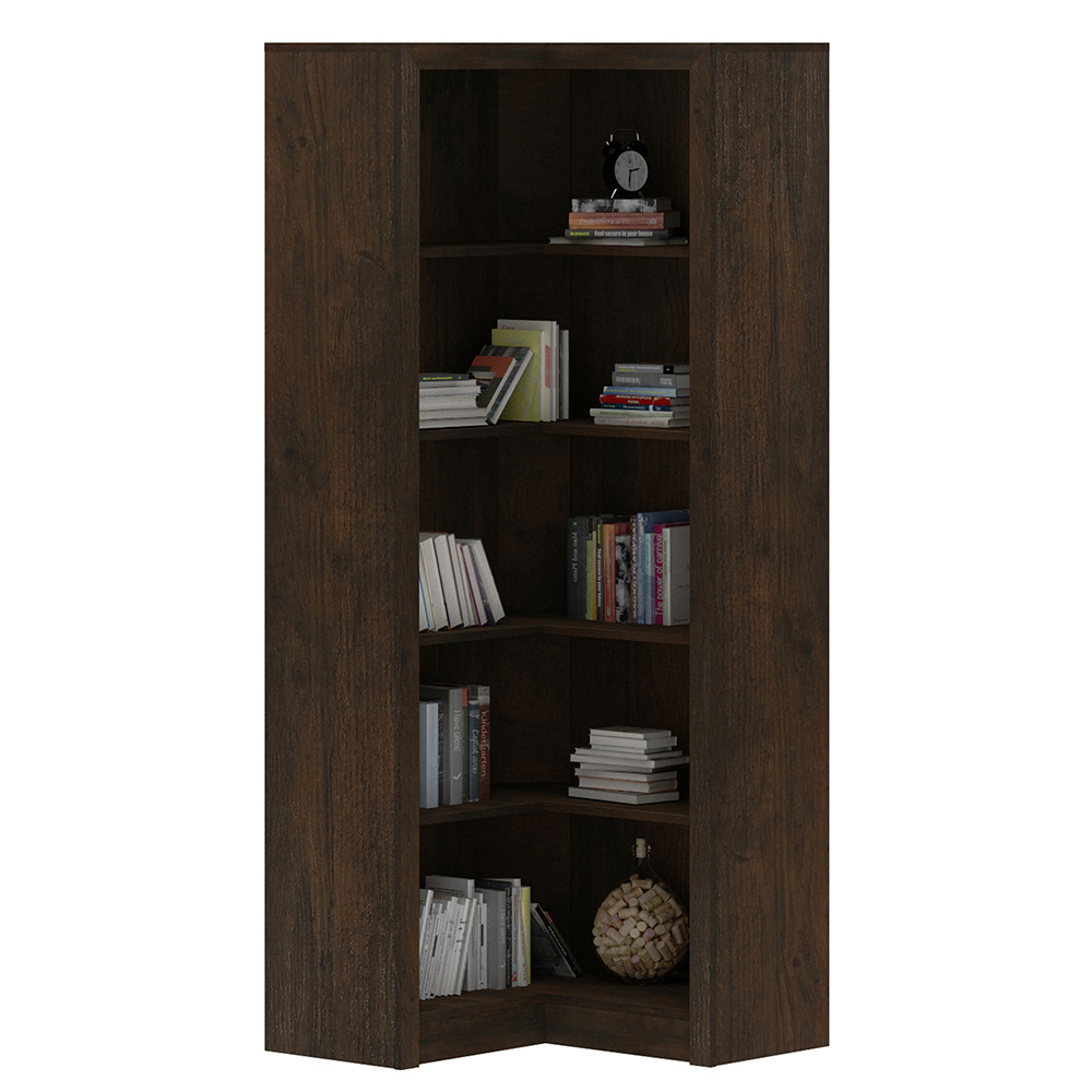 Estante de Canto Para Escritório Home Office 4 Prateleiras Brandon 171x68cm T01 Rústico - Lyam Decor Estante de Canto Para Escritório Home Office 4 Prateleiras Brandon 171x68cm T01 Rústico - Lyam Decor