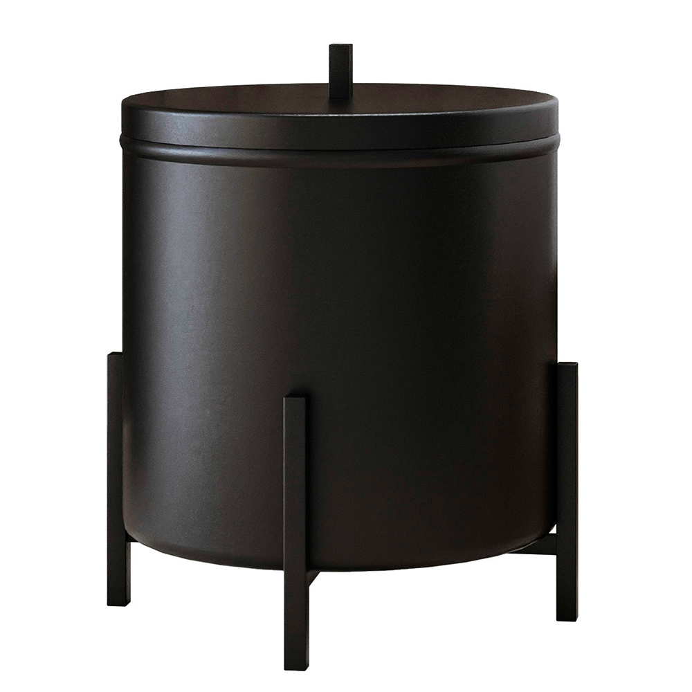 Lixeira Com Tampa Multiuso Aço Alumínio 06 Litros Kalli D01 Preto Fosco - Lyam Decor Lixeira Com Tampa Multiuso Aço Alumínio 06 Litros Kalli D01 Preto Fosco - Lyam Decor