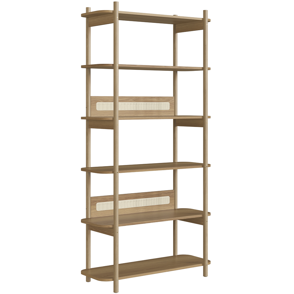 Estante Livreiro Multiuso 6 Prateleiras Pés Madeira Moss A03 Hanover Roble - Lyam Decor Estante Livreiro Multiuso 6 Prateleiras Pés Madeira Moss A03 Hanover Roble - Lyam Decor