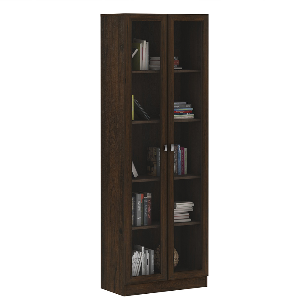 Estante Escritório Home Office 2 Portas De Vidro 4 Prateleiras Cannes 171cm T01 Rústico - Lyam Decor Estante Escritório Home Office 2 Portas De Vidro 4 Prateleiras Cannes 171cm T01 Rústico - Lyam Decor
