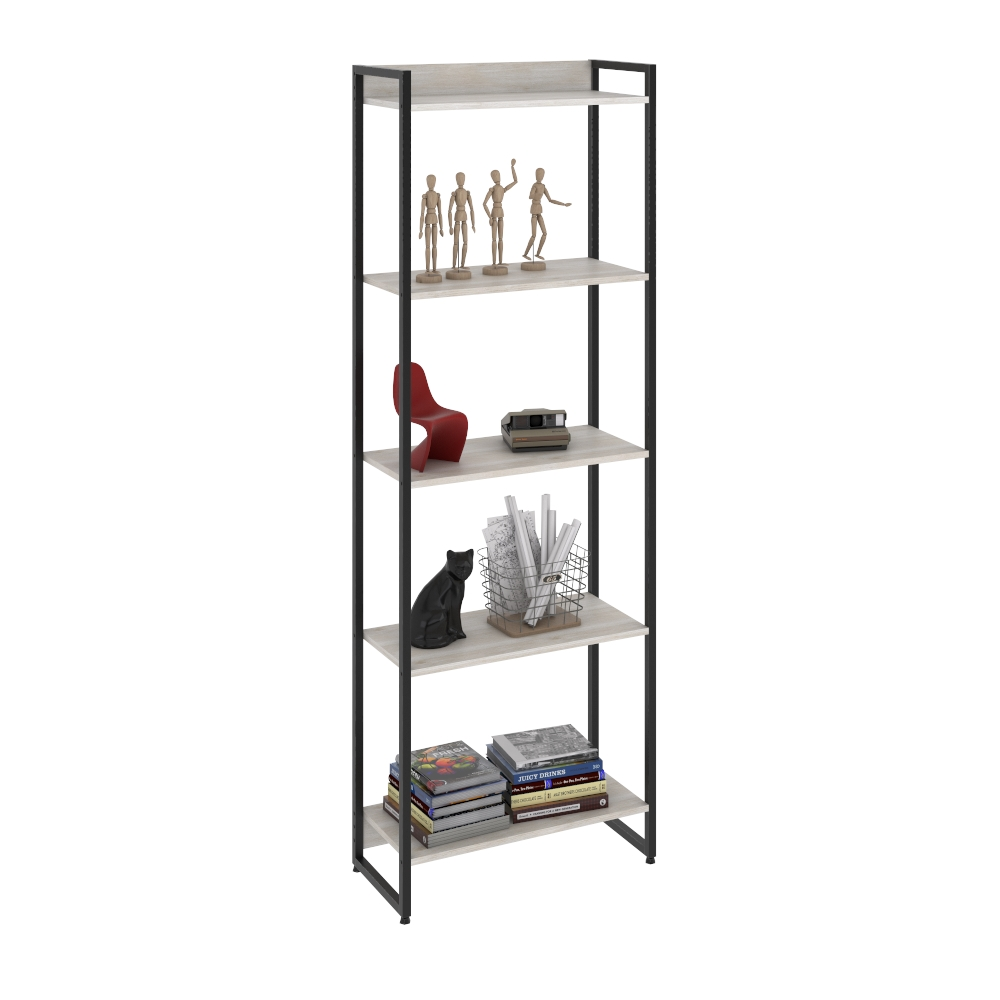 Estante Multiuso Para Escritório Industrial 05 Prateleiras Areta 186x60cm C01 Snow - Lyam Decor Estante Multiuso Para Escritório Industrial 05 Prateleiras Areta 186x60cm C01 Snow - Lyam Decor