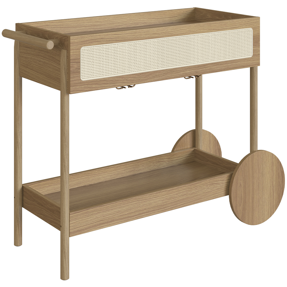 Carrinho Bar Com Porta Taças Pés Madeira Moss A03 Hanover Roble - Lyam Decor Carrinho Bar Com Porta Taças Pés Madeira Moss A03 Hanover Roble - Lyam Decor