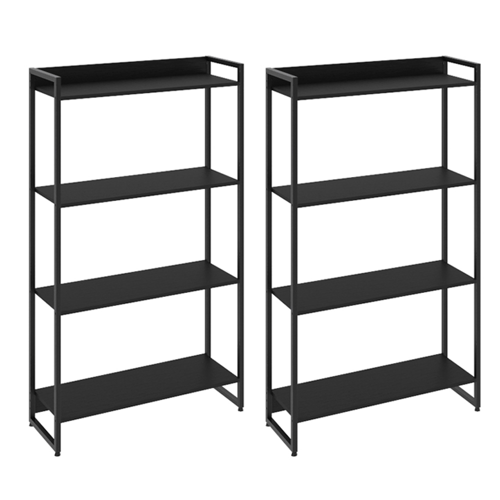 Kit 2 Estantes Multiuso Escritório Industrial 4 Prateleiras Areta 145x80cm C01 Onix - Lyam Decor Kit 2 Estantes Multiuso Escritório Industrial 4 Prateleiras Areta 145x80cm C01 Onix - Lyam Decor