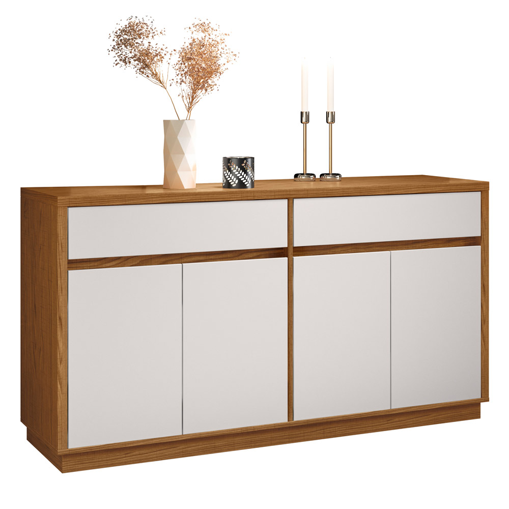 Buffet Para Sala de Jantar Ana N01 Ypê Off White - Lyam Decor Buffet Para Sala de Jantar Ana N01 Ypê Off White - Lyam Decor
