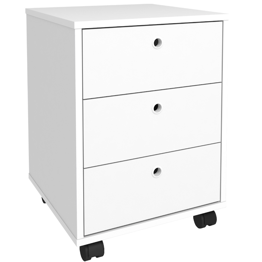 Gaveteiro Para Escritório Office com Rodízios 03 Gavetas New A02 Branco - Lyam Decor Gaveteiro Para Escritório Office com Rodízios 03 Gavetas New A02 Branco - Lyam Decor