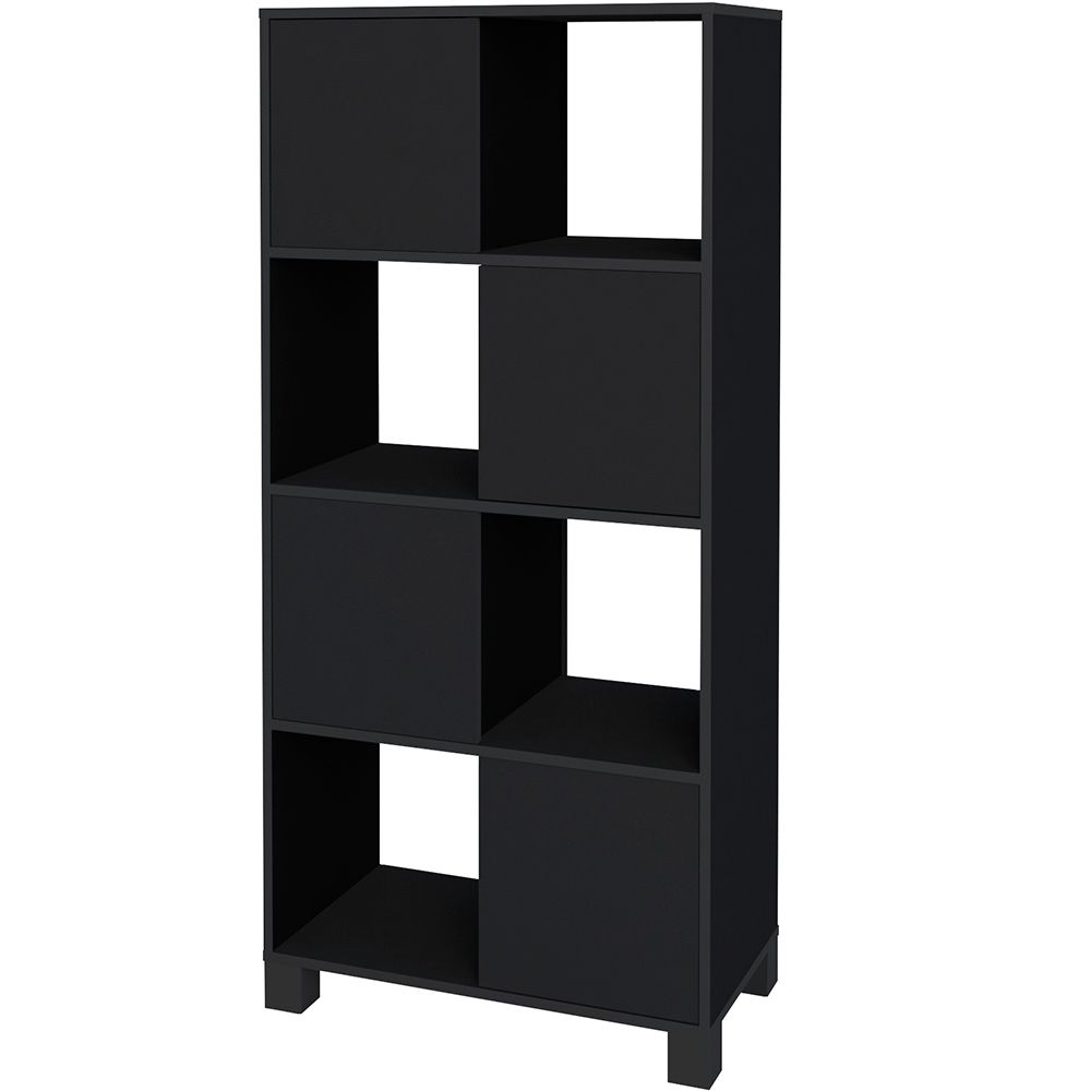 Armário Multiuso 02 Portas com Nichos Wally A02 Preto - Lyam Decor Armário Multiuso 02 Portas com Nichos Wally A02 Preto - Lyam Decor