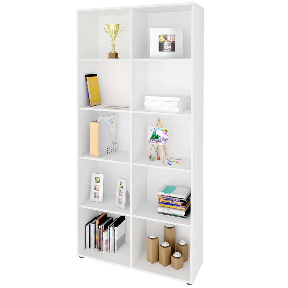 Estante Multiuso com 10 Nichos Clean A02 187x90 Branco - Lyam Decor Estante Multiuso com 10 Nichos Clean A02 187x90 Branco - Lyam Decor