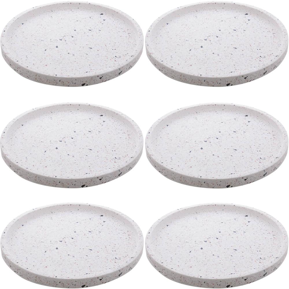 Kit 6 Bandejas 30cm Mármore Terrazzo Redondas Lyor Decorar Servir Restaurante Kit 6 Bandejas 30cm Mármore Terrazzo Redondas Lyor Decorar Servir Restaurante