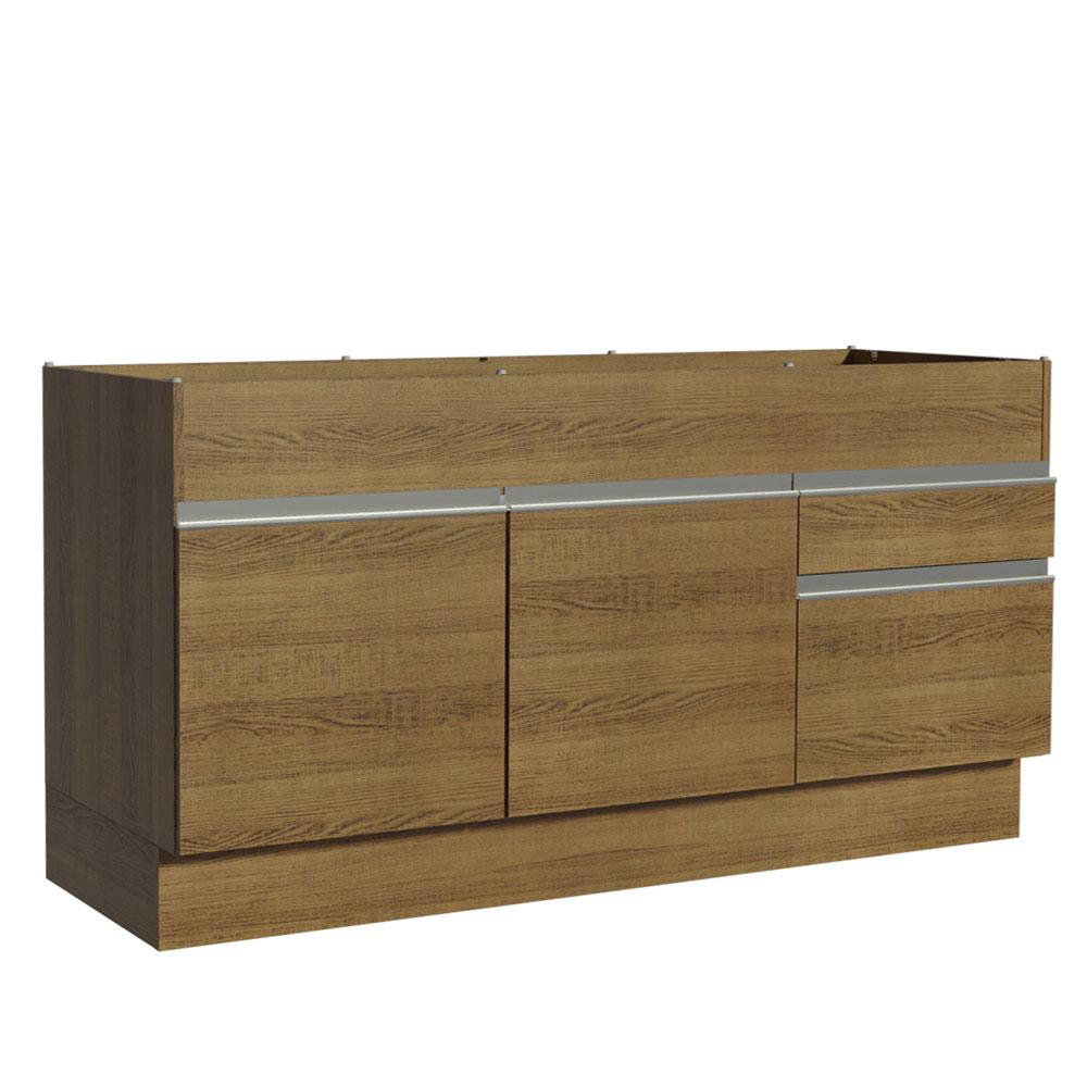 Balcão de Pia Armário de Cozinha 150 cm 2 Portas e 2 Gavetas (Sem Tampo e Pia) Rustic Glamy Madesa Balcão de Pia Armário de Cozinha 150 cm 2 Portas e 2 Gavetas (Sem Tampo e Pia) Rustic Glamy Madesa