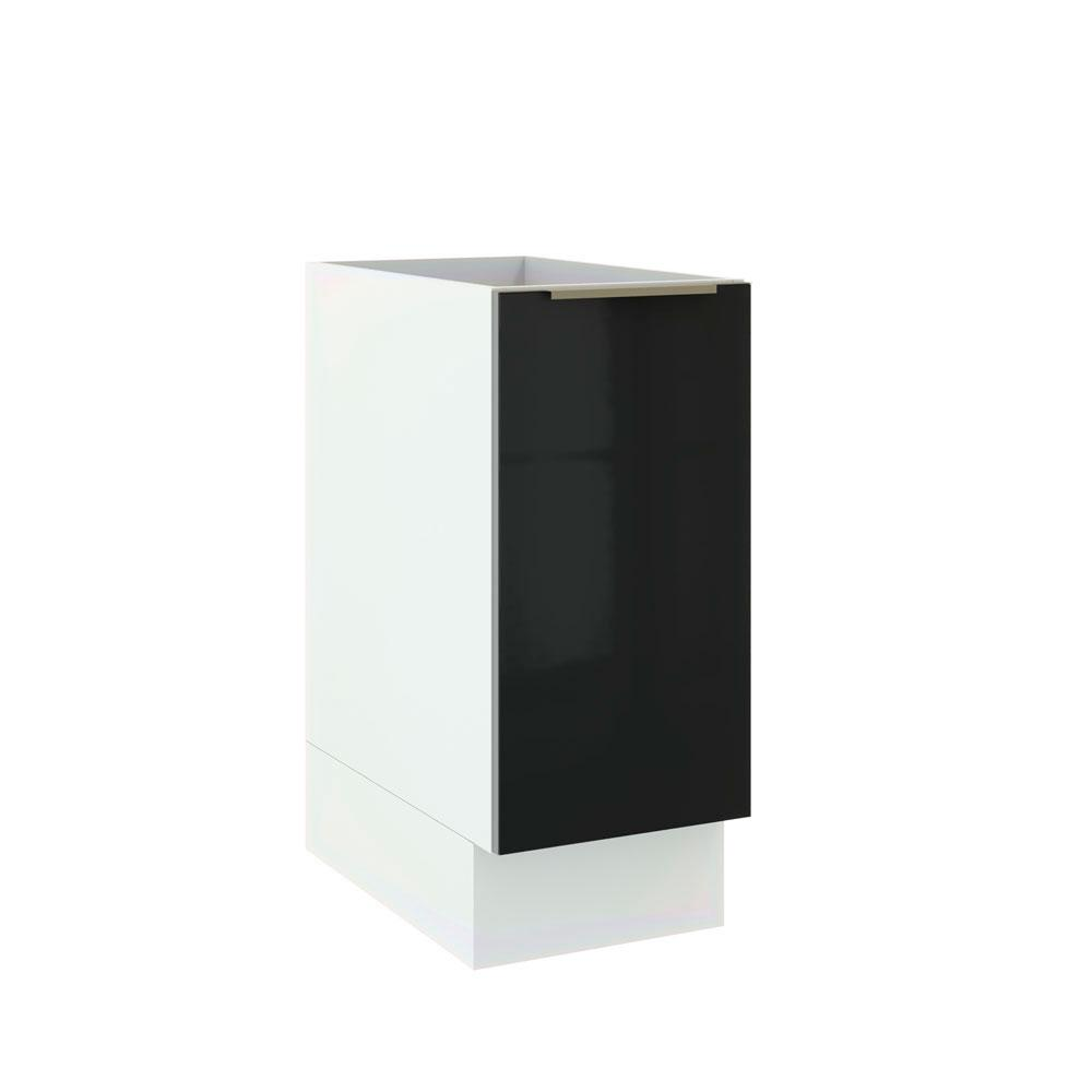Balcão Madesa Lux 35 cm 1 Porta - Branco/Preto Balcão Madesa Lux 35 cm 1 Porta - Branco/Preto