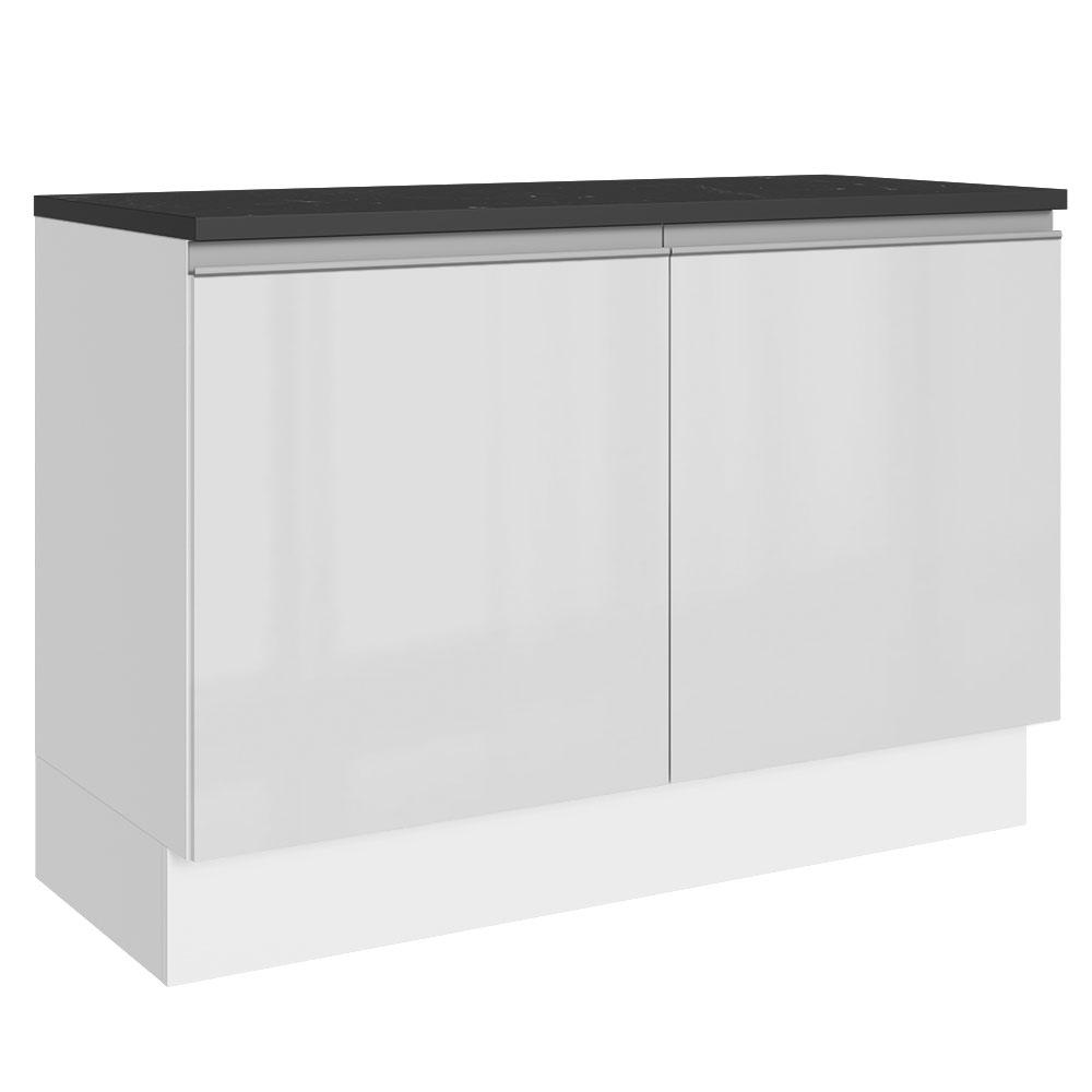 Balcão de Pia Armário de Cozinha 100% MDF 120 cm 2 Portas Branco Acordes Madesa Balcão de Pia Armário de Cozinha 100% MDF 120 cm 2 Portas Branco Acordes Madesa